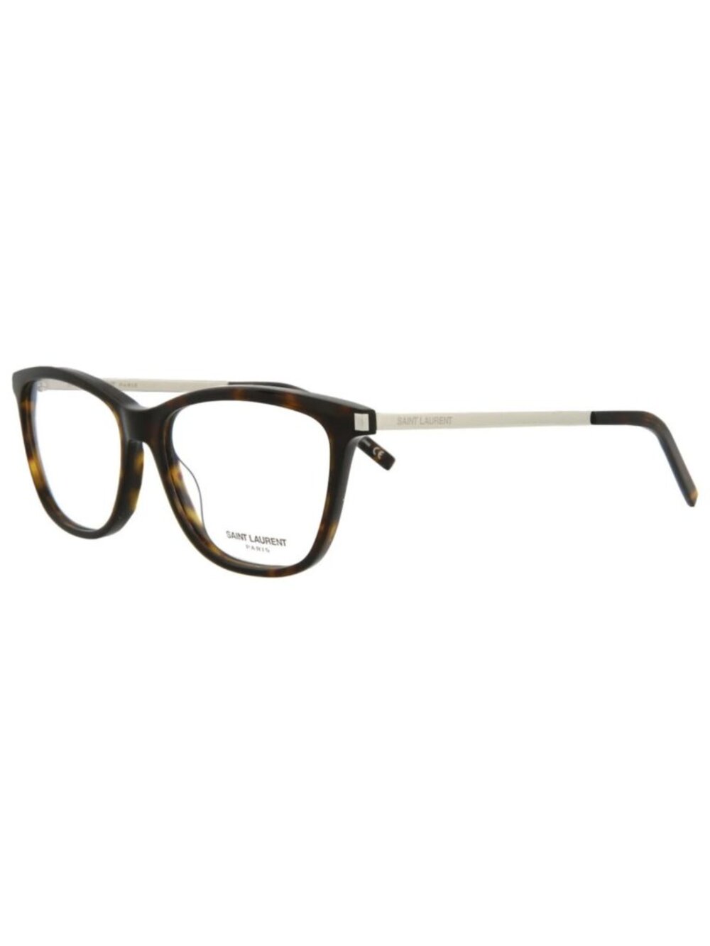 New Saint Laurent Women's Eyeglasses Square Rectangle Acetate Frame Havana